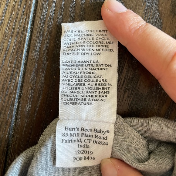 Grey Burt’s Bees Baby Top Knot Hat - Picture 4 of 4